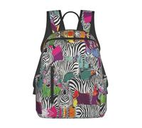 ASFgda Casual Zebra Print Backpack For Men And Women,Durable,Lightweight Travel Back Pack,Ergonomic Shoulder Straps