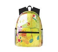 ASFgda Classical Basic Travel Abstract Music Themed Print Backpack,College School Backpack,Waterproof Casual Daypack For College/Travel/Work