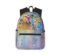 ASFgda Classical Basic Travel Abstract Purple Weeping Flower Print Backpack,College School Backpack,Waterproof Casual Daypack For College/Travel/Work