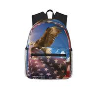 ASFgda Classical Basic Travel American Usa Flag Eagle Art Print Backpack,College School Backpack,Waterproof Casual Daypack For College/Travel/Work