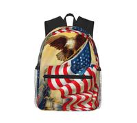 ASFgda Classical Basic Travel American Usa Flag Eagle Art Print Backpack,College School Backpack,Waterproof Casual Daypack For College/Travel/Work