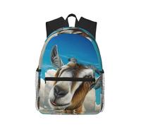 ASFgda Classical Basic Travel Blue Goat Print Print Backpack,College School Backpack,Waterproof Casual Daypack For College/Travel/Work
