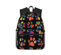 ASFgda Classical Basic Travel Colorful Dog Paw Print Backpack,College School Backpack,Waterproof Casual Daypack For College/Travel/Work