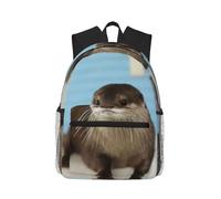 ASFgda Classical Basic Travel Cute Otter Print Backpack,College School Backpack,Waterproof Casual Daypack For College/Travel/Work