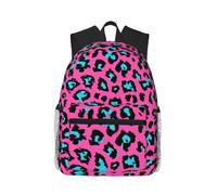 ASFgda Classical Basic Travel Cute Turquoise Leopard Print Backpack,College School Backpack,Waterproof Casual Daypack For College/Travel/Work