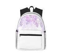 ASFgda Classical Basic Travel Framing Lilac Flowers In Blossom Print Backpack,College School Backpack,Waterproof Casual Daypack For College/Travel/Work