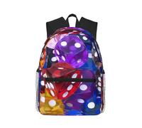 ASFgda Classical Basic Travel Games Dice Set Print Backpack,College School Backpack,Waterproof Casual Daypack For College/Travel/Work