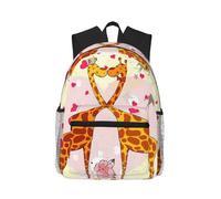 ASFgda Classical Basic Travel Giraffe Heart Flower Butterfly Print Backpack,College School Backpack,Waterproof Casual Daypack For College/Travel/Work