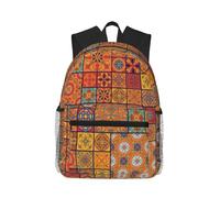 ASFgda Classical Basic Travel Group Of Moroccan Geometric Print Backpack,College School Backpack,Waterproof Casual Daypack For College/Travel/Work