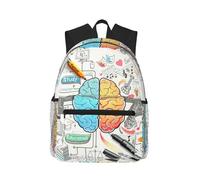 ASFgda Classical Basic Travel Human Brain Print Backpack,College School Backpack,Waterproof Casual Daypack For College/Travel/Work