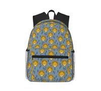 ASFgda Classical Basic Travel Lion Lions Head Lion Kids Blue Print Backpack,College School Backpack,Waterproof Casual Daypack For College/Travel/Work