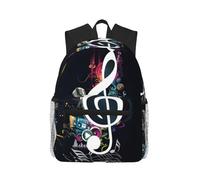 ASFgda Classical Basic Travel Music Notes Print Backpack,College School Backpack,Waterproof Casual Daypack For College/Travel/Work