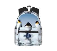 ASFgda Classical Basic Travel Penguin Print Backpack,College School Backpack,Waterproof Casual Daypack For College/Travel/Work