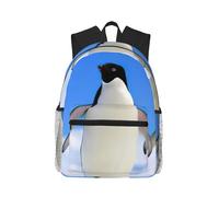 ASFgda Classical Basic Travel Penguin Print Backpack,College School Backpack,Waterproof Casual Daypack For College/Travel/Work