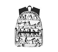 ASFgda Classical Basic Travel Wrestlers Sports Print Backpack,College School Backpack,Waterproof Casual Daypack For College/Travel/Work