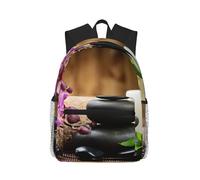 ASFgda Classical Basic Travel Zen Stone Print Backpack,College School Backpack,Waterproof Casual Daypack For College/Travel/Work