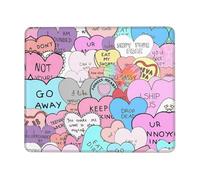 ASFgda Colorful Heart Print Mouse Pad With Stitched Edge,Comfortable Mouse Pad With Non-Slip Rubber Base For Computer/Cafe/Home/Office