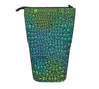 ASFgda Cute Standing Alligator Skin Print Pencil Case Pen Holder,Telescopic Pencil Bag for School Office Supplies