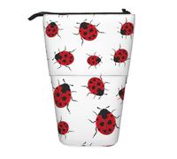 ASFgda Cute Standing Ladybug Print Pencil Case Pen Holder,Telescopic Pencil Bag for School Office Supplies