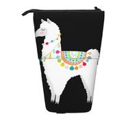 ASFgda Cute Standing Llama Print Pencil Case Pen Holder,Telescopic Pencil Bag for School Office Supplies