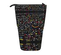 ASFgda Cute Standing Math Formula Print Pencil Case Pen Holder,Telescopic Pencil Bag for School Office Supplies