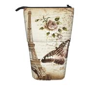 ASFgda Cute Standing Paris Eiffel Tower Print Pencil Case Pen Holder,Telescopic Pencil Bag for School Office Supplies