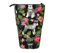 ASFgda Cute Standing Schnauzer Print Pencil Case Pen Holder,Telescopic Pencil Bag for School Office Supplies