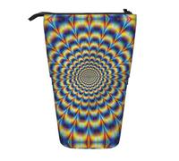 ASFgda Cute Standing Spiral Optical Illusion GIF Print Pencil Case Pen Holder,Telescopic Pencil Bag for School Office Supplies