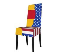 ASFgda Dining American Spain Flag Print Chair Cover,Stretch Kitchen Chair Cover,Washable Dining Seat Covers,Suitable For Home, Hotel,Banque