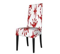 ASFgda Dining Bloody Handprints Print Chair Cover,Stretch Kitchen Chair Cover,Washable Dining Seat Covers,Suitable For Home, Hotel,Banque