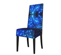 ASFgda Dining Blue Shining Stars Print Chair Cover,Stretch Kitchen Chair Cover,Washable Dining Seat Covers,Suitable For Home, Hotel,Banque