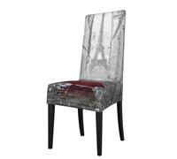 ASFgda Dining Eiffel Tower Paris Street Red Umbrella Print Chair Cover,Stretch Kitchen Chair Cover,Washable Dining Seat Covers,Suitable For Home, Hotel,Banque