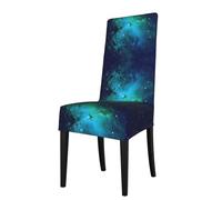 ASFgda Dining Galaxy Green Print Chair Cover,Stretch Kitchen Chair Cover,Washable Dining Seat Covers,Suitable For Home, Hotel,Banque