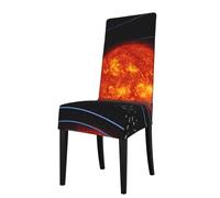 ASFgda Dining Outer Space Galaxy Solar System Print Chair Cover,Stretch Kitchen Chair Cover,Washable Dining Seat Covers,Suitable For Home, Hotel,Banque