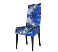ASFgda Dining Planet Galaxy Print Chair Cover,Stretch Kitchen Chair Cover,Washable Dining Seat Covers,Suitable For Home, Hotel,Banque