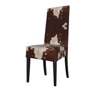 ASFgda Dining Red Brown Cowhide Print Chair Cover,Stretch Kitchen Chair Cover,Washable Dining Seat Covers,Suitable For Home, Hotel,Banque