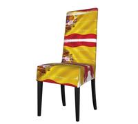 ASFgda Dining Spain Flag Print Chair Cover,Stretch Kitchen Chair Cover,Washable Dining Seat Covers,Suitable For Home, Hotel,Banque