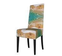 ASFgda Dining Surf Beach Starfish Print Chair Cover,Stretch Kitchen Chair Cover,Washable Dining Seat Covers,Suitable For Home, Hotel,Banque