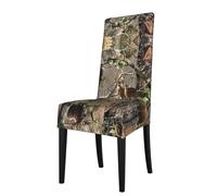 ASFgda Dining Wildlife Hunting Deer Bear Elk Print Chair Cover,Stretch Kitchen Chair Cover,Washable Dining Seat Covers,Suitable For Home, Hotel,Banque