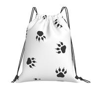 ASFgda Drawstring Bear Paw Print Backpack Sport Storage Bag For Gym Travel Yoga Beach Backpack For Men Women