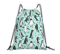 ASFgda Drawstring Cute Penguins Print Backpack Sport Storage Bag For Gym Travel Yoga Beach Backpack For Men Women