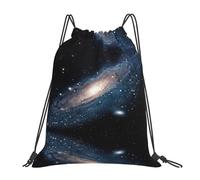 ASFgda Drawstring Galaxy Universe Stars Outer Space Print Backpack Sport Storage Bag For Gym Travel Yoga Beach Backpack For Men Women