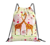 ASFgda Drawstring Giraffe Heart Flower Butterfly Print Backpack Sport Storage Bag For Gym Travel Yoga Beach Backpack For Men Women