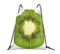 ASFgda Drawstring Kiwi Slice Print Backpack Sport Storage Bag For Gym Travel Yoga Beach Backpack For Men Women