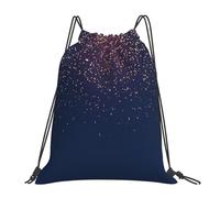 ASFgda Drawstring Navy Blue Sky And Stars Print Backpack Sport Storage Bag For Gym Travel Yoga Beach Backpack For Men Women