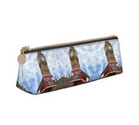 ASFgda England Car Print Triangle Pencil Case,Zippered Pen Pouch for Stationery,Makeup,School,Office & Travel
