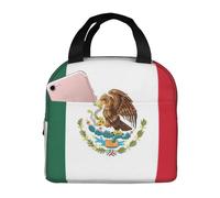 ASFgda Flag of Mexico Print Lunch Bag Lunch Box for Women Men,Water Resistant Reusable Lunch Tote Bags for Work/Office/Travel/Picnic