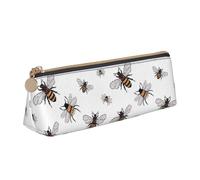 ASFgda Funny Bees Print Triangle Pencil Case,Zippered Pen Pouch for Stationery,Makeup,School,Office & Travel