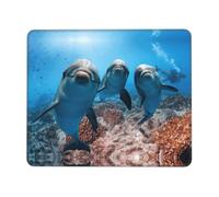 ASFgda Funny Dolphin Looking At You Print Mouse Pad With Stitched Edge,Comfortable Mouse Pad With Non-Slip Rubber Base For Computer/Cafe/Home/Office