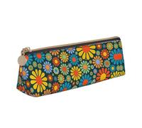 ASFgda Hippie Pattern Print Triangle Pencil Case,Zippered Pen Pouch for Stationery,Makeup,School,Office & Travel